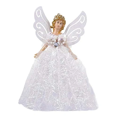 Image of Clevoers Tree Top Angel，Christmas Topper Fairy Angel House Decoration Ornament，22cm various occasions favorable