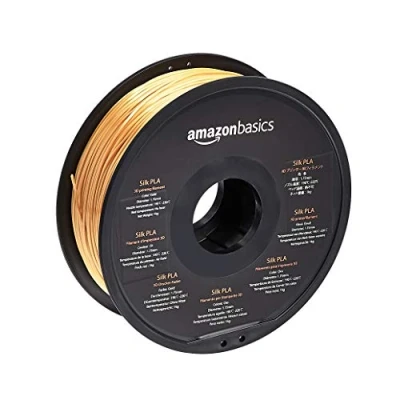 Image of Amazon Basics 3D Printer Filament, 1.75 mm, 1 kg Spool (2.2 lbs), Silk Gold