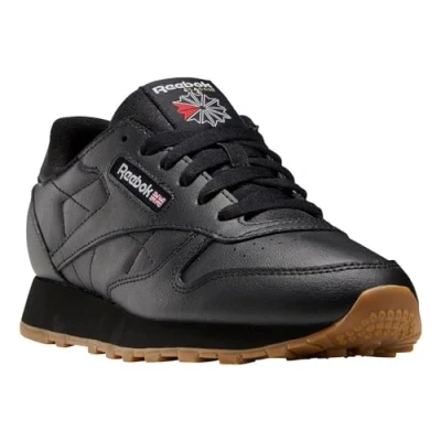 Image of Reebok Boys Cl Lthr Sneaker, Cblack Rbkg02, 5 UK Child