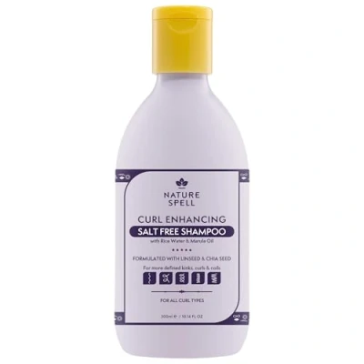 Image of Curl Enhancing Shampoo by Nature Spell 300ml For Curly Hair Sulphate Free Shampoo, infused with Rice Water &amp; Linseed, All Types, 100% Vegan, Made in the UK, clear
