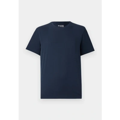 Image of Selected Homme Slhaspen Oneck Basic Tshirt, Men&#039;s, Size: Medium, Navy blazer