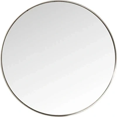 Image of Kare Design Mirror Curve, Silver, Round, Diameter 100 cm, Modern, Home Decor, Large Wall for Living Room, Hallway, Bedroom, Dressing Wardrobe