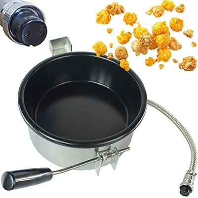 Image of Hot Air Popcorn Machine Accessories, 8 ounce Pot, 8ozElectric Hand cranked Maker Parts, Anti scorch Pan Universal Nonstick Easy to Clean, for Family Snacks Fun(2 holes 15mm)