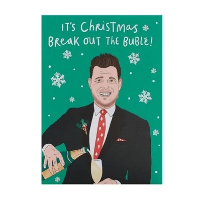 Image of UK Greetings Christmas Card for Him/Her/Friend Break out the Bublé Design