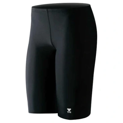 Image of TYR Sport Men&#039;s Solid Jammer Swim Suit,Black,34