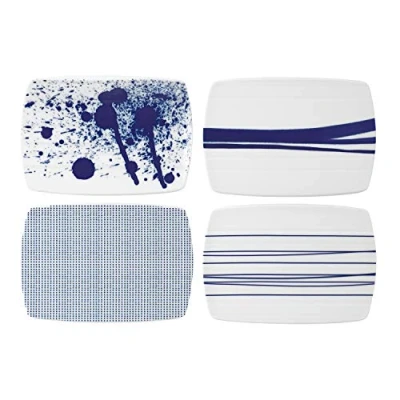 Image of Royal Doulton Pacific 40029956 20cm Cheese Board Mixed 4 PCE Set Porcelain Blue