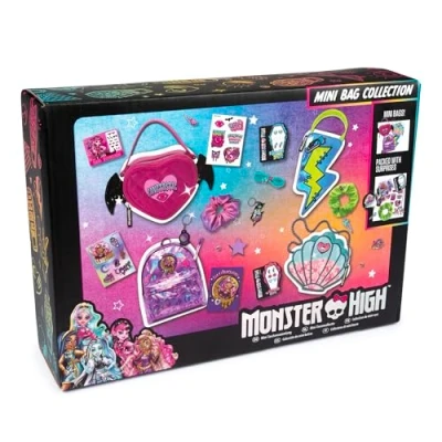 Image of abeec Monster High Mini Bag Collection 4 Backpacks with Notebook, Keyring, Scrunchies, Hair Clips &amp; More Perfect Party Gift for Girls
