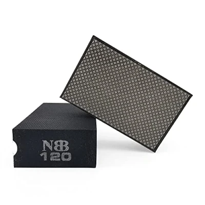 Image of NBB Diamond Sanding/Polishing Pad Hand Buffing Sanding Block with Foam Sponge Backing for and Grinding Sharp Edges Plane of Granite Marble Stone Glass Ceramic (1, 120#)