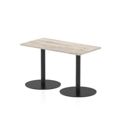 Image of Italia 1200 x 600mm Poseur Rectangular Table Grey Oak Top 720mm High Black Leg