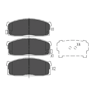Image of 4106001F85, 4106001F86, 4106001F87, 4106003R85, 4106003R87 Brake pad set KAVO PARTS KBP 6525 with acoustic wear warning NISSAN: Vanette Van, SUNNY 1