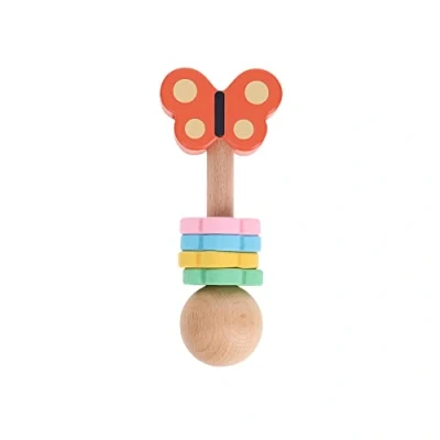 Image of Petit Collage PTC696 Butterfly Wooden Shaker, Multicoloured, One Size