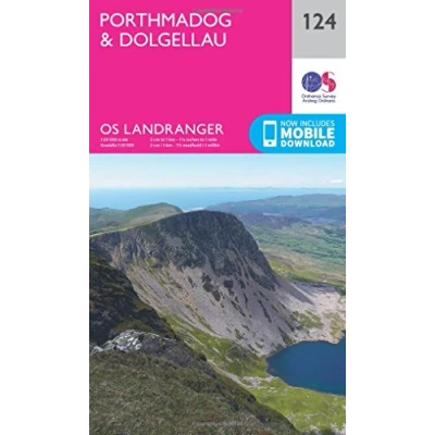 Image of Porthmadog &amp; Dolgellau Map Snowdonia National Park Ordnance Survey OS Landranger 124 Wales Walks Cycling Days Out Maps Adventure