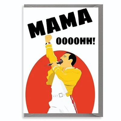 Image of Funny Mothers Day Birthday Card Freddie Mercury, Queen, Mama M66