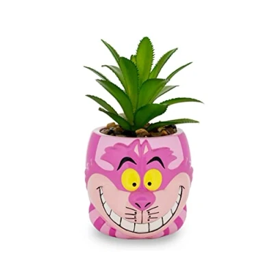 Image of Alice In Wonderland Disney Cheshire Cat Mini Planter with Artificial Succulent