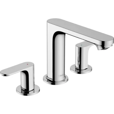 Image of Hansgrohe Rebris S 3 hole Basin Mixer 110 with Pop Up Waste Set, Chrome, 72530000