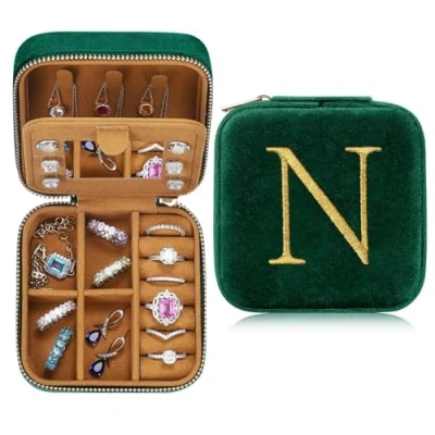 Image of TINGN Gifts for Mum, Travel Jewellery Box, Organiser, Case, Birthday Women, Mum Gifts, Personalised Box N