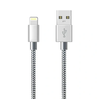Image of iPhone Charger Cable Lightning [Apple MFi Certified] (Grey) Charging USB Syncing Data Nylon Braided Cord Compatible with 14/13/12/11 Pro Max/XS MAX/XR/XS/X/8/7/Plus/6S/6/SE/5S (1M)