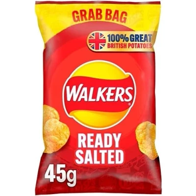 Image of Walkers Ready Salted Crisps 32x45g (Wholesale Box)