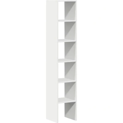 Image of vidaXL Bookcases 2 pcs Stackable White 30x30x80 cm Engineered Wood