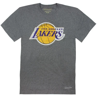 Image of Mitchell &amp; Ness NBA Los Angeles Lakers Grey Table Top T Shirt Large
