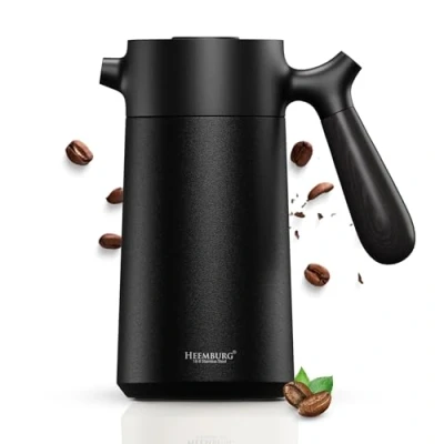 Image of Heemburg French Press Thermal Coffee Maker Cafetière Thermo Double Wall Insulated Vacuum Stainless Steel Manual Brewer
