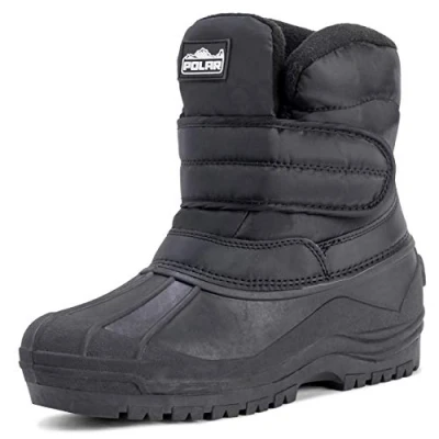 Image of Polar Mens Nylon Snow Hiking Thermal Outdoor Single Strap Stable Mucker Boots Black UK10/EU44 YC0424