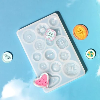 Image of vsilay Small Button Shape Silicone Resin Casting Molds Handmade Craft Pendant Mold DIY Epoxy Mould Jewelry Making