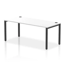 Image of Impulse Bench Single Row 1800 Black Frame Office Desk White