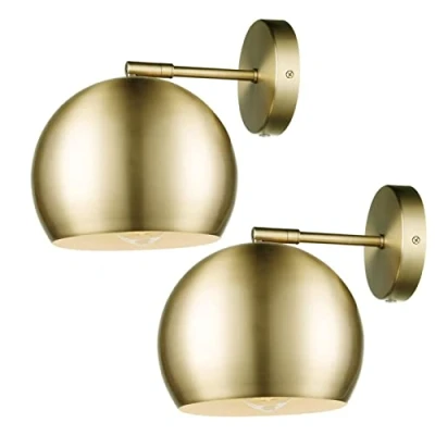 Image of Gold Wall Sconces Battery Powered Lamp Set Of 2,with Remote Control Dimmable Operated Light Fixtures No Wires Easy To Install Sconce，for TV Wall,farmhouse,bedside Reading