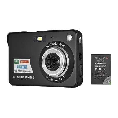 Image of Andoer Digital Camera with 1pcs Rechargeable Batteries 1080P 48M HD 8X Zoom Anti shake 2.7inch LCD Screen for Kids Children Holiday