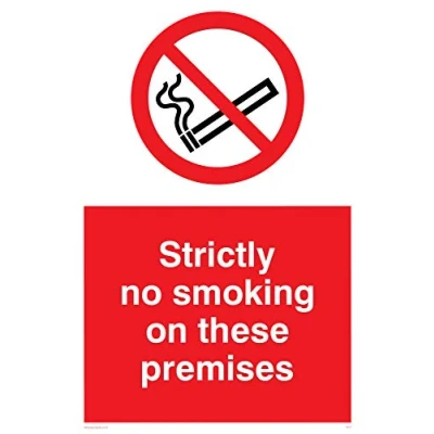 Image of Viking Signs PS17 A4P V &quot;Strictly No Smoking On These Premises&quot; Sign, Vinyl, 300 mm H x 200 W