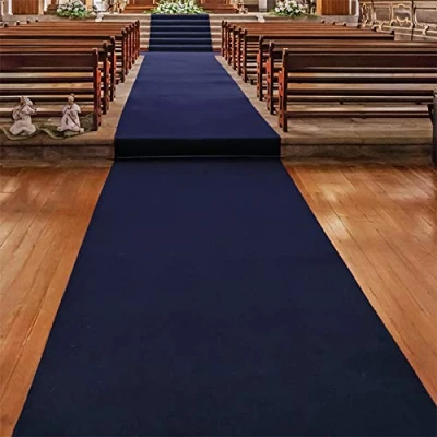 Image of Aisle Runner Carpet, Wedding Runner, Mat, Premium Exhibition VIP Event Flame Retardant (100 x 1000 cm, Blue 621)