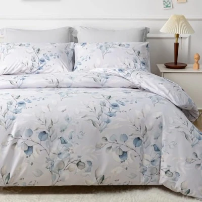 Image of LAZZARO King Size Duvet Cover Sets, Non Iron Covers Bedding 3 Pcs with Zipper Closure 230 X 220 cm Grey