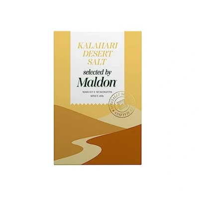 Image of Maldon Kalahari Desert Salt Selected by Our Seasoned Experts Naturally Coarse Hand Harvested from the Perfect for a Wide Range of Dishes Fantastic Flavour 250g Box