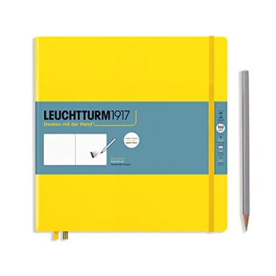 Image of LEUCHTTURM1917 362360 Sketchbook Square (225 x 225 mm), Hardcover, 112 Pages (150 g/sqm), Plain, Lemon