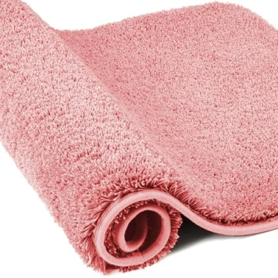 Image of wyewye Microfibre Bath Mat, Door 2cm Super Thick Rug, Absorbent Bathroom Rug 60x120 cm, Pink