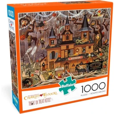 Image of Buffalo Games Charles Wysocki Trick or Treat Hotel 1000 Piece Jigsaw Puzzle