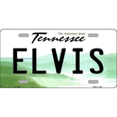 Image of DOGT Elvis Tennessee Novelty Metal License Plate Vintage TIN SIGN Size: Approx. 20 * 30cm/ 7.8 11.8 inch(L W)