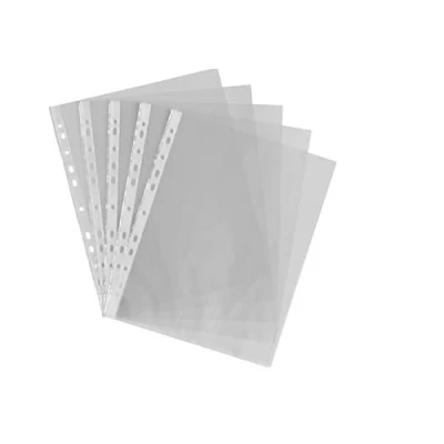 Image of 200 x A4 Poly Pockets Punched Acid Free,Plastic Sleeves Polly Stationary Document Wallets Glass Clear Strong Binder