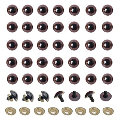 Image of 100PCS Brown Plastic Safety Eyes DIY Sewing Crafting Accessories for Doll Bear Stuffed Animals Teddy Puppet Making 10mm/0.39inch