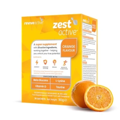Image of Zest Active Super Supplement by Revive 25 Ingredients in One Daily Sachet Boost Supports Energy, Immune System, Brain &amp; Muscle Function 30 Day Supply