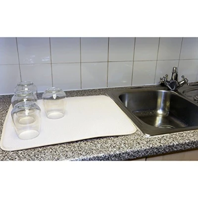 Image of 4YourHome Microfibre Ultra Abosrbent Washing Up Tea Towel Dish Drying Mat 40cm x 45cm