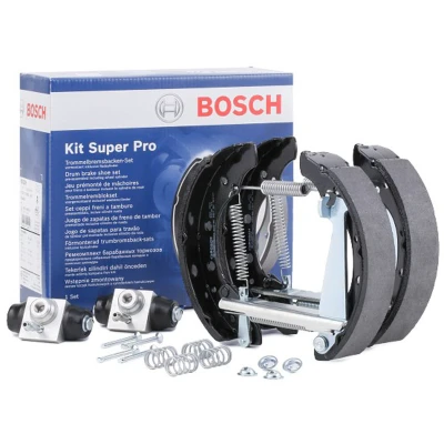Image of 5J0698511 brake Set, drum brakes BOSCH 0 204 114 690 with accessories, wheel cylinder VOLKSWAGEN: up! Hatchback, Polo V Hatchback