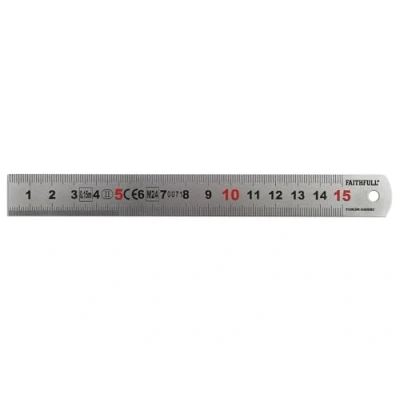Image of Faithfull Matt Silver Hardened Stainless Steel Ruler (Metric) 150mm