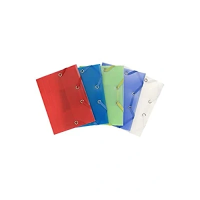 Image of Exacompta Ref. 50889E 1 Chromaline elastic folder for pocket format with 3 flaps in polypropylene dimensions 12 x 16 cm A6 documents random color