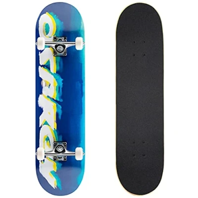 Image of Osprey Complete Skateboard, 31&quot; x 8&quot; Double Kick Skateboard for Kids and Adults, Concave Deck, Includes Grip Tape, Deck Wheels, Brush, Multiple Designs