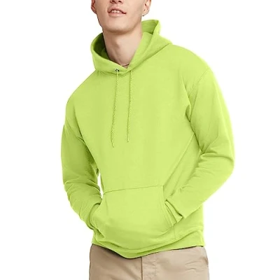 Image of Hanes Men&#039;s P170 Hoody, Opaque, Safety Green, Small