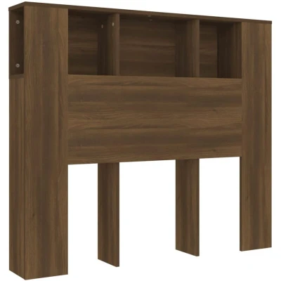 Image of vidaXL Headboard Cabinet Brown Oak 120x18.5x102.5 cm