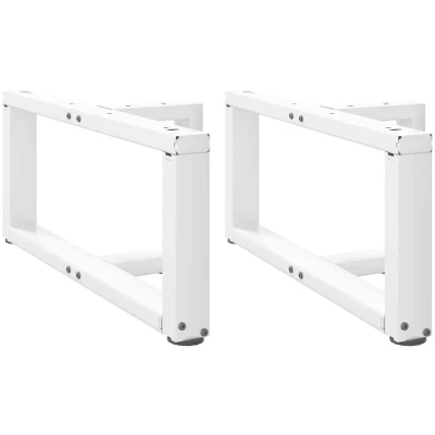 Image of vidaXL Coffee Table Legs T Shaped 2 pcs White 70x25x(30 31) cm Steel