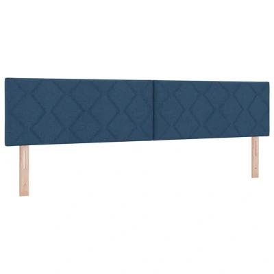 Image of vidaXL LED Headboard Diamond Blocks Design Blue 200 cm Fabric